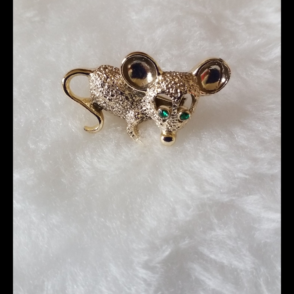 Gerrys Rhinestone Mouse Brooch - image 5